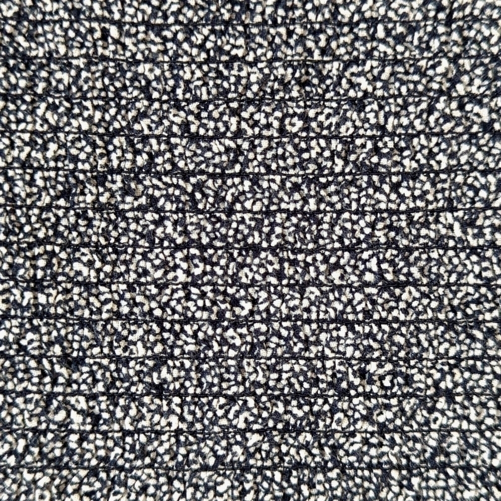 Abercrombie & Fitch Static Printed Smocked Off The Shoulder Crop Top Navy Medium - Picture 6 of 8
